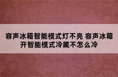 容声冰箱智能模式灯不亮 容声冰箱开智能模式冷藏不怎么冷